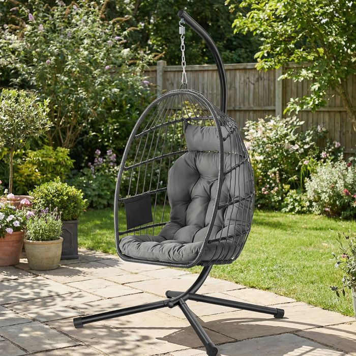 Coussin Épais Pour Chaise Œuf / Balançoire Suspendue – Coussin Patio Rotin Extérieur 120x80 Cm Imperméable