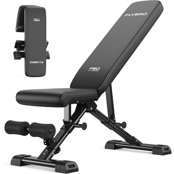 Banc de musculation - FED FITNESS - Pliable - Entraînement Haut Rendement Gym Domicile - Réglable - Capacité 300kg