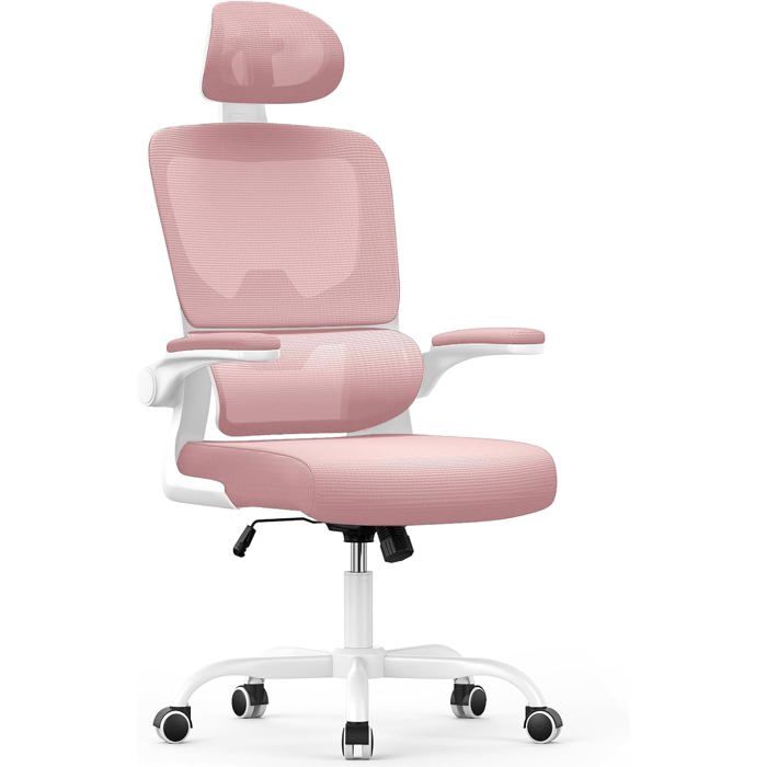 Chaise de Bureau Ergonomique avec Support Lombaire - Dossier et Appui-Tête Réglables - Siège en Maille Respirante