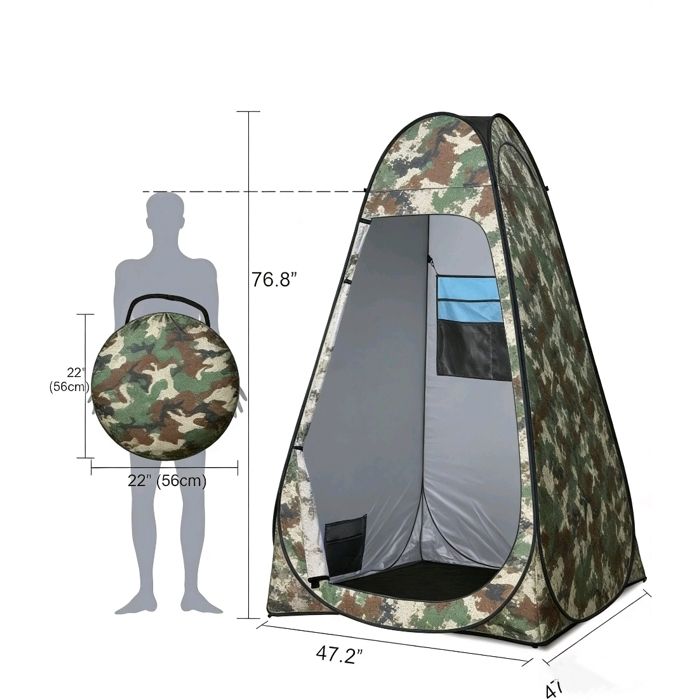 Tente de Douche 1.2x1.2x1.9m - Tente Camping Portable - Pliable - étanche - Idéal pour le campingla pêche et les plages-Camouflage