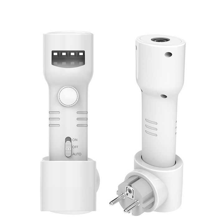 Lampe de poche détection de mouvement rechargeable résistante portable blanc