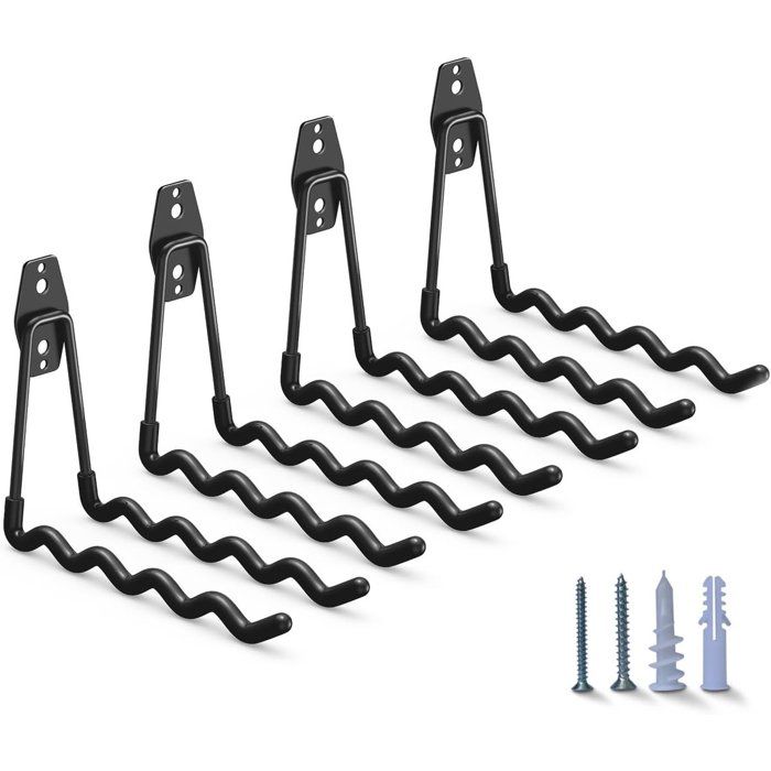 Crochets de suspension - Lot de 4 - Vis incluses - Métal - Porte-outils - Système de suspension pour outils de jardin - Système de s