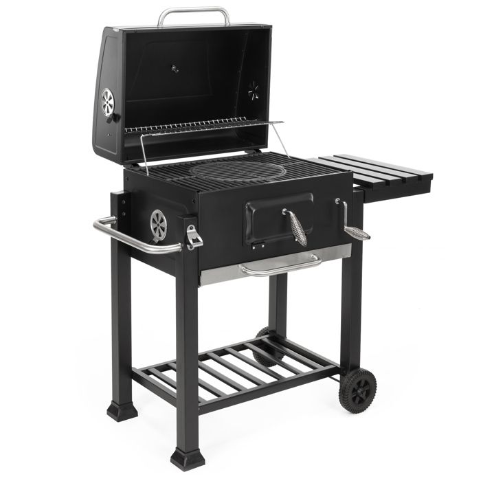 Gril à charbon - SPRINGOS - BQ0028 - XXL - Couvercle avec thermomètre - Grille émaillée