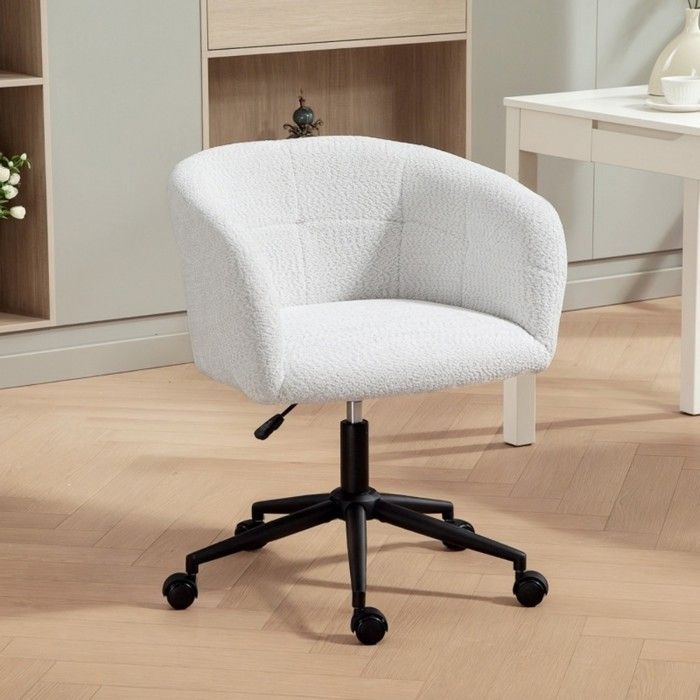 Fauteuil Bureau Crème/Noir 65x59x75-85-Rembourré-Ergonomique-Roulettes-Acier-Confort-Travail-Design Moderne-Élégant-Fonctionnel Fauteuil Bureau Crème/Noir 65x59x75-85-Rembourré-Ergonomique-Roulettes-Acier-Confort-Travail-Design Moderne-Élégant-Fonctionnel