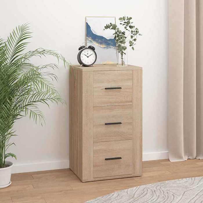 Beige Buffet Chêne sonoma 40x33x70 cm Bois dingénierie - Meuble Rangement LV34018