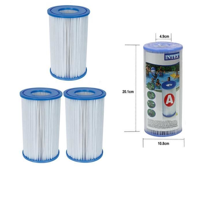 Lot 3 Cartouches De Filtration INTEX Type A - Pour Pompe Piscine - épurateur
