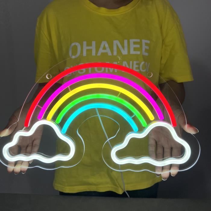 Néon Hamburger 30 cm - Prise et Interrupteur on/Off Inclus Neon LED pour  Decoration Chambre Enfant