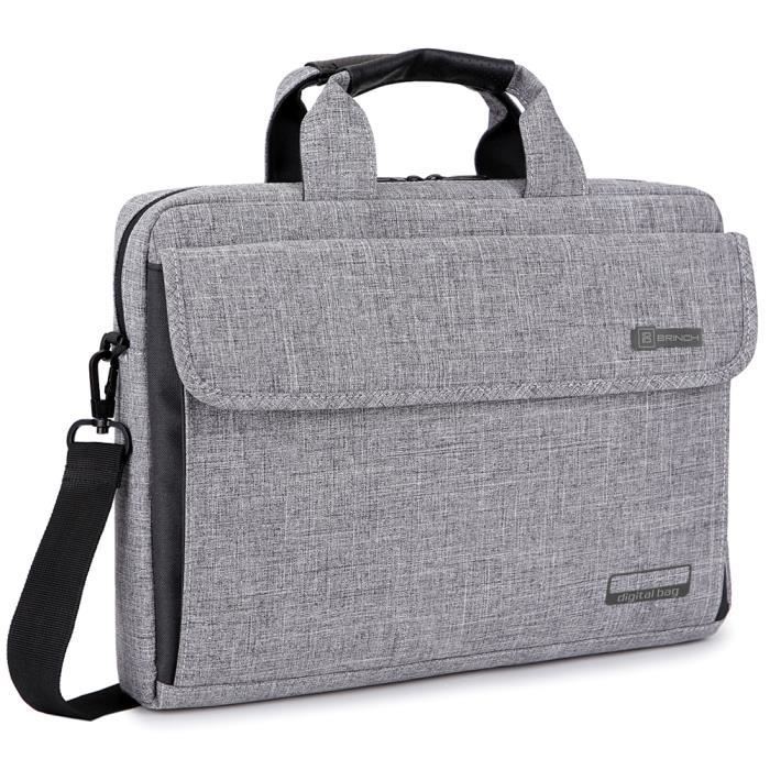 Sacoche Ordinateur Portable de 17 17.3 Pouces Sac a bandouliere pour hommes et femmes Grise Cdiscount Bagagerie Maroquinerie