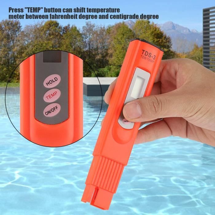 Testeur Numérique TDS & Pureté Eau LCD – Précis, Portable, Pour Piscine, Aquarium, Eau Potable