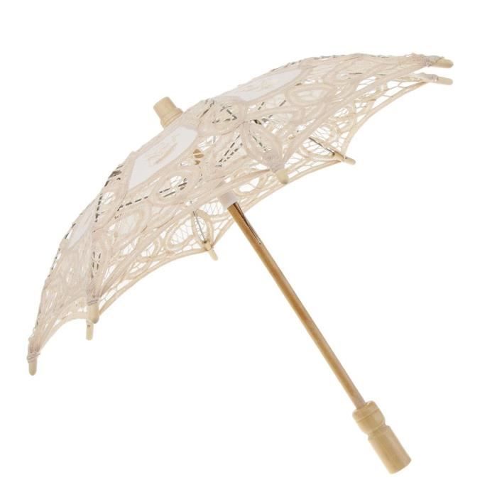 femme ombrelle fait à la main en dentelle parasol floral poignée en bambou décoratif accessoires pour danse mariage beige tooyful