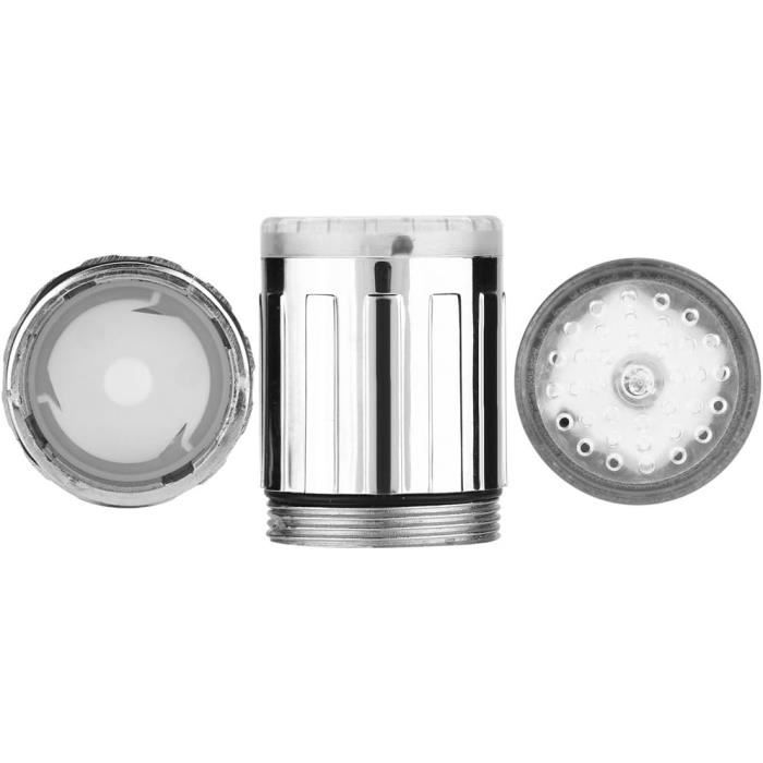 Embout LED Pour Robinet – 7 Couleurs, Avec Joint, Chrome Brossé, Icoco