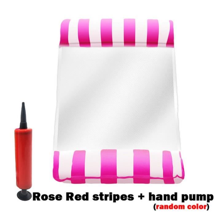 Rose rayé - Hamac flottant gonflable en PVC, lit balançoire pliable pour piscine, plage et