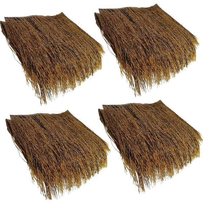Toit Chaume Synthétique Ignifuge - Décoration Tropicale Pour Tiki Bar, Plage Et Jardin (0.5x1m, Gris)
