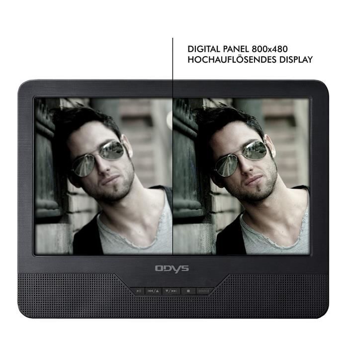 ODYS Seal - Lecteurs DVD-Blu-Ray portables (LCD, 800 x 480 pixels, 16:9,  800 x 480 (WVGA), MP3, JPG) - Cdiscount TV Son Photo