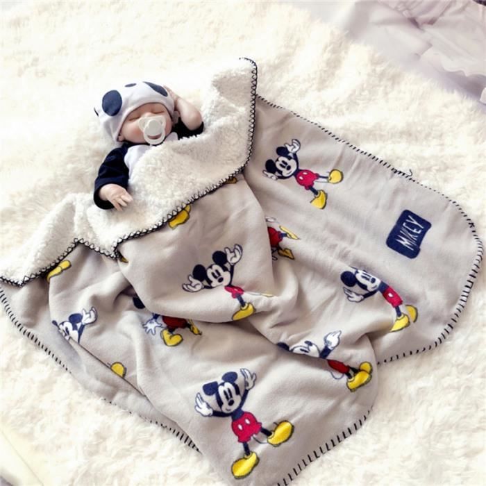 Version Gris Mickey Environ 75x100cm Bebe Simba Winnie Minnie Mouse Ariel Peluche Couverture Serviettes Garcon Fille Cadeau Cdiscount Maison