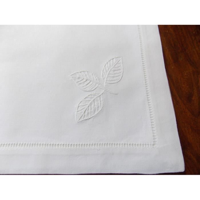 Lavable en Machine 46 x 46 cm Blanc Baumwolle-Klinik Lot de 12 Serviettes de Table Coton Serviettes de Table Mariage Point dourlet Serviettes de Table Tissu