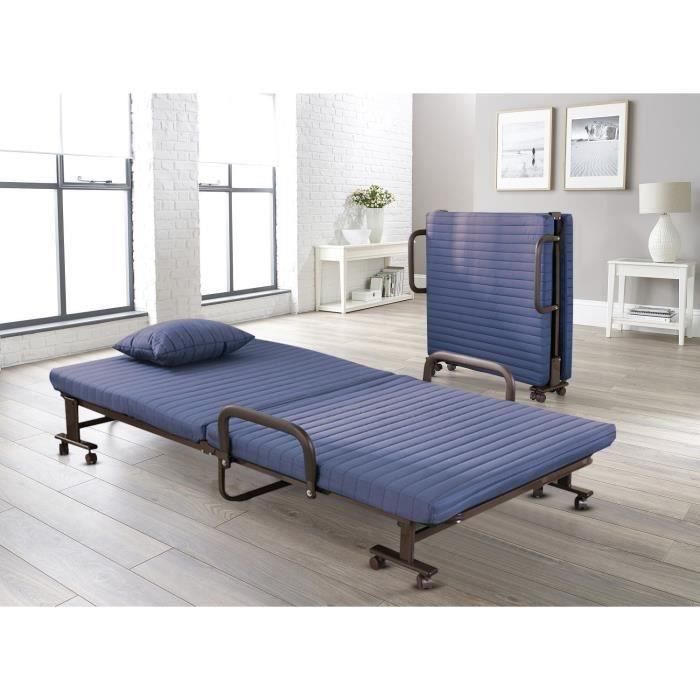 Lit Pliant Avec Matelas Mousse Lit D Appoint Pliant 190 80 31cm Achat Vente Lit Pliant Cdiscount