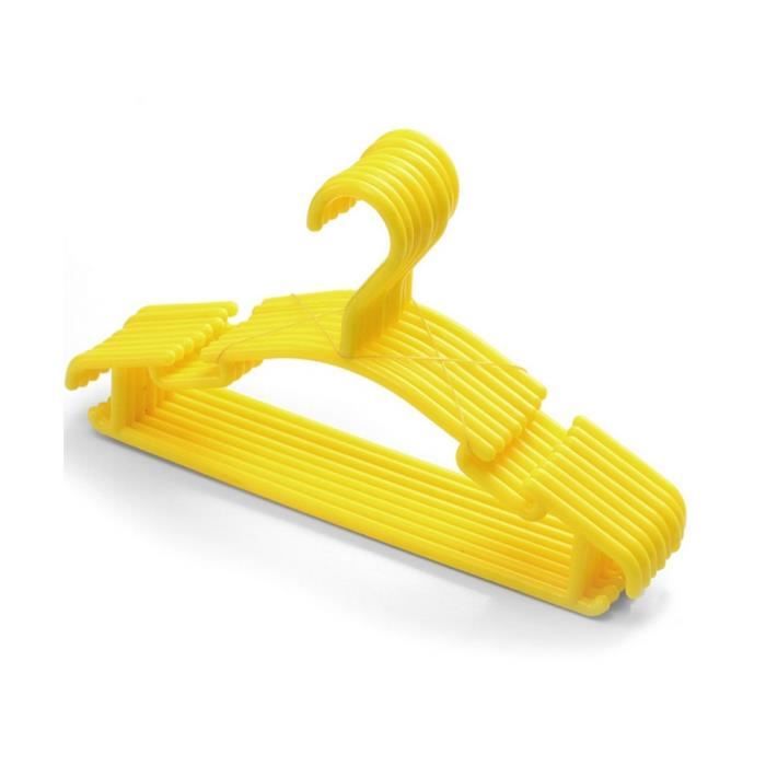 50 10pcs Cintres Enfants Cintres Vetements De Bebe D Enfant En Plastique Jaune Cdiscount Maison