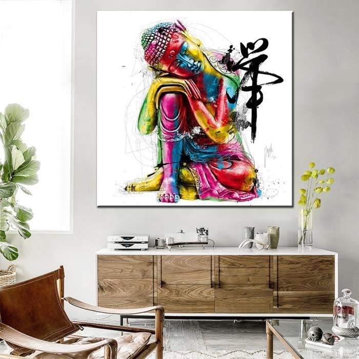 Peinture Abstraite Coloree De Mur De Bouddha Art De Toile Pour La Decoration De Piece De Sejour Aucun Cadre 1 Morceau Cdiscount Maison Peinture Abstraite Coloree De Mur De Bouddha Art De Toile Pour La Decoration De Piece De Sejour Aucun Cadre 1 Morceau Cdiscount Maison