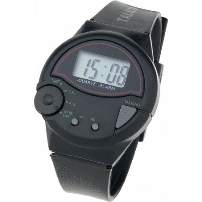 Montre Parlante Digitale Noire - Annonce Vocale Heure En Français Pour Malvoyants Et Aveugles Avec Alarme
