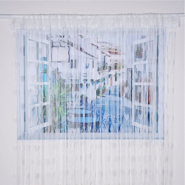 AJWLot de 2 Rideaux Fils Paillette 100x200cm Draperie Rideau Spaghetti