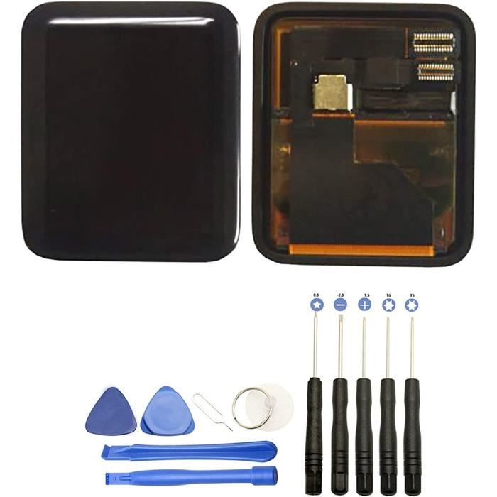 ® Ecran Complet: Vitre + LCD Compatible avec Apple Watch Series 1 42m Noir + Kit Outils[1123]