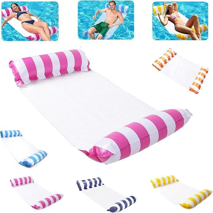 Trrrioosy Pack De 2 Hamacas Acuáticas Inflables 4 En 1 Para Piscina, Con Bomba Manual, Ideales Para Relax En Agua, Verano