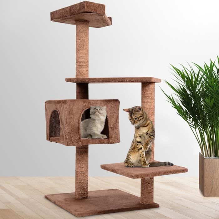 Arbre A Chat Pour Grand Chat Pas Cher Design Unique Plateforme Griffoir Marron Jouet Maisonette Peluche Coco 113 Cm Cdiscount Animalerie