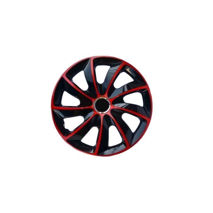 Enjoliveurs de roue - set complet de 4 pièces - NRM Stig Extra - rouge et noir - 17 pouces