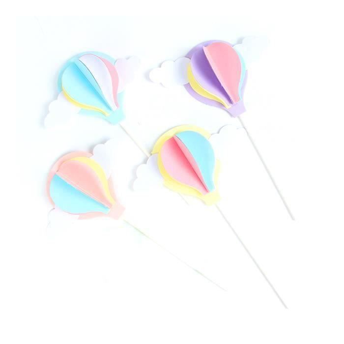 Montgolfiere Gateau Topper 4 Pcs Mariage De Fete D Anniversaire De La Gateau Au Dessert Dessert Montgolfiere Choisissez Du Gateau Cdiscount Maison
