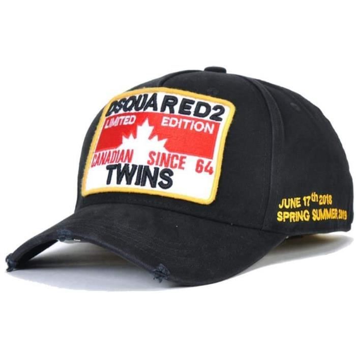 Casquette de Baseball Snapback Homme Hip-Hop - DSQUARED2 - Noir - Taille Ajustable