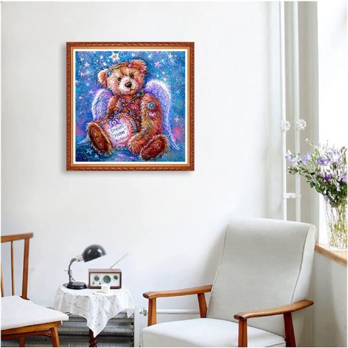 5D Peinture Diamant Pour Enfants Et Adultes Kits Complets Ours Polaire Diamond Painting Diamant Complet Point De Croix Kits Arts Craft Pour La Décoration Murale à La Maison Round Drill 50x70cm