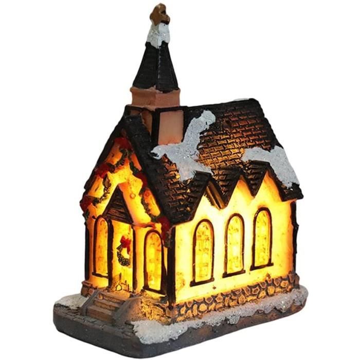 Village de Noël lumineux à LED Cabine de Noël d'hiver Village de