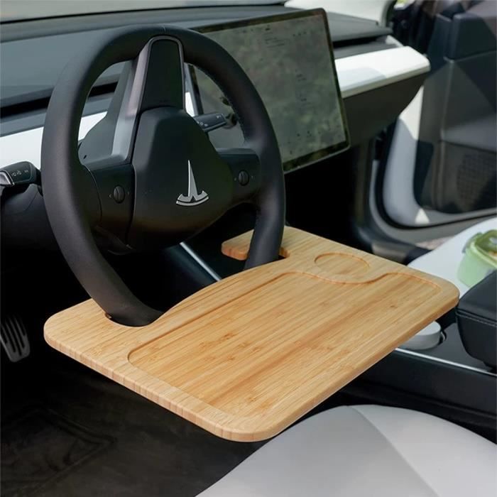 Support tablette,Plateau de volant de voiture en bambou,Double face,pour  manger,pour ordinateur portable,iPad - Steering wheel tray - Cdiscount  Informatique