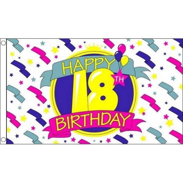 Drapeau Joyeux Anniversaire 18 Ans 150x90cm H Cdiscount Maison