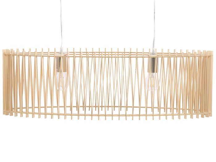 Lampe suspension design effet bois clair CHARI Lampe suspension design effet bois clair CHARI