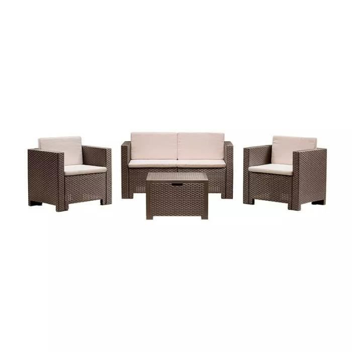 Ensemble Terrace 3 Fauteuils et Table Rotin Finition Colorado - Marron BICA Ensemble Terrace 3 Fauteuils et Table Rotin Finition Colorado - Marron BICA