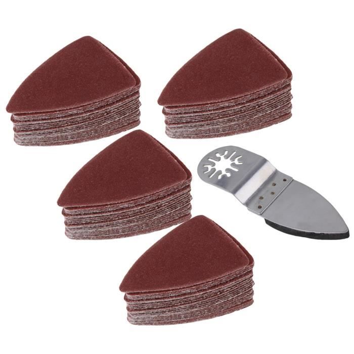 Papier Abrasif Triangulaire Lot De 20 - Grain 80 - 90x90mm 6 Trous - Pour Ponceuse Triangle Bois Métal