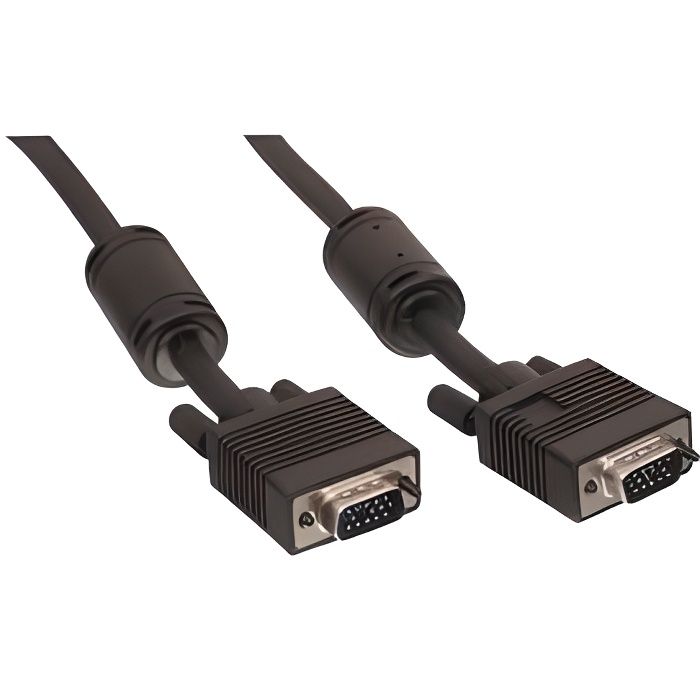 Câble D'Extension VGA Mâle/Mâle 30m - Câble Écran Blindé Haute Qualité Pour PC, Ordinateur Portable Et Moniteur