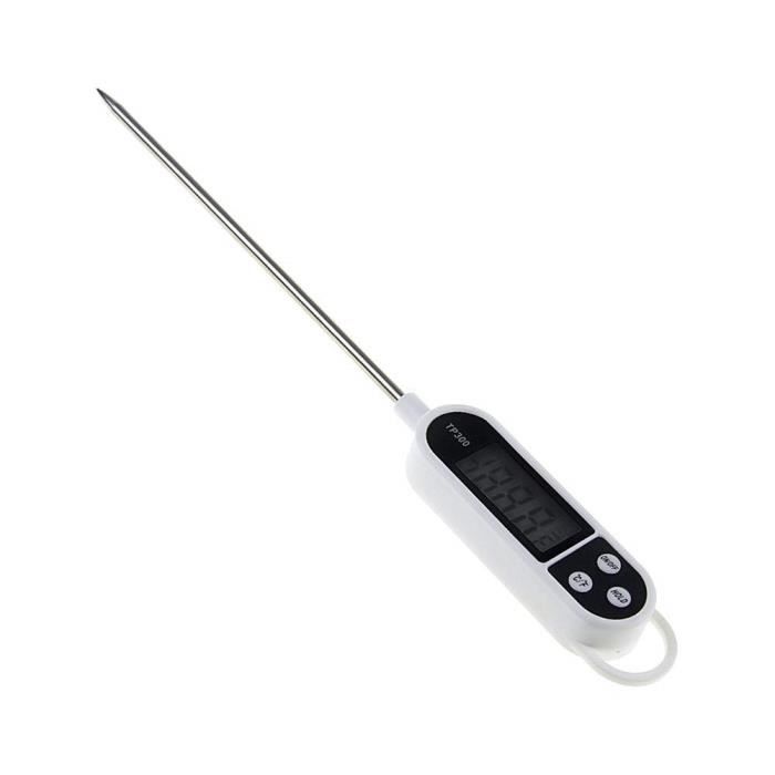 Thermomètre De Cuisine Vinmooog – Sonde Numérique – Blanc/Noir/Argent – Cuisson Précise