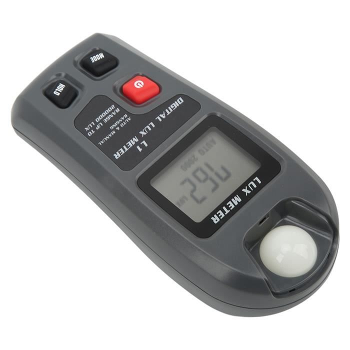 Luxmètre Numérique Pro 0-200 000 Lux – Double Unité Lux/FC – Grand Écran Rétroéclairé – Portable