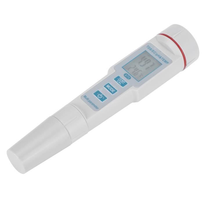 Testeur D'eau 5 En 1 PH TDS EC Salinité Température - écran Rétroéclairé, étanche IP67