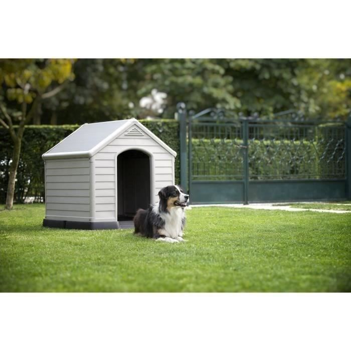 Niche Xl Pour Chien En Plastique Beige Et Marron 99 X 95 X 99cm Cdiscount Animalerie