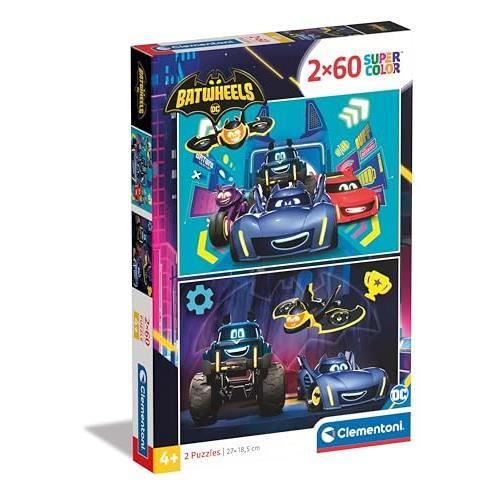 Puzzle enfant - CLEMENTONI - Supercolor Batwheels - 2 x 60 pièces ...