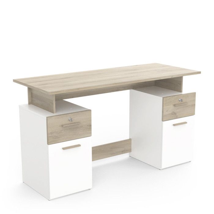 Bureau compact avec 2 caissons