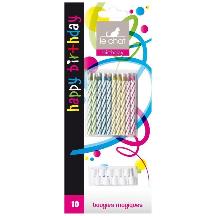 Le Chat Lot De 10 Bougies D Anniversaire Magiques Collection Happy Birthday 0 5x8 8x21 3 Cm Avec Support Achat Vente Bougie Anniversaire Cdiscount Le Chat Lot De 10 Bougies D Anniversaire Magiques Collection Happy Birthday 0 5x8 8x21 3 Cm Avec Support Achat Vente Bougie Anniversaire Cdiscount