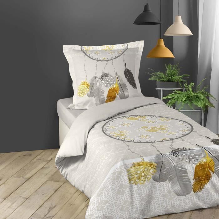 Parure De Lit 140x200 Cm Microfibre - Thème Champ De Blé - 3 Pièces Avec Housse De Couette & 2 Taies - Vert Foncé