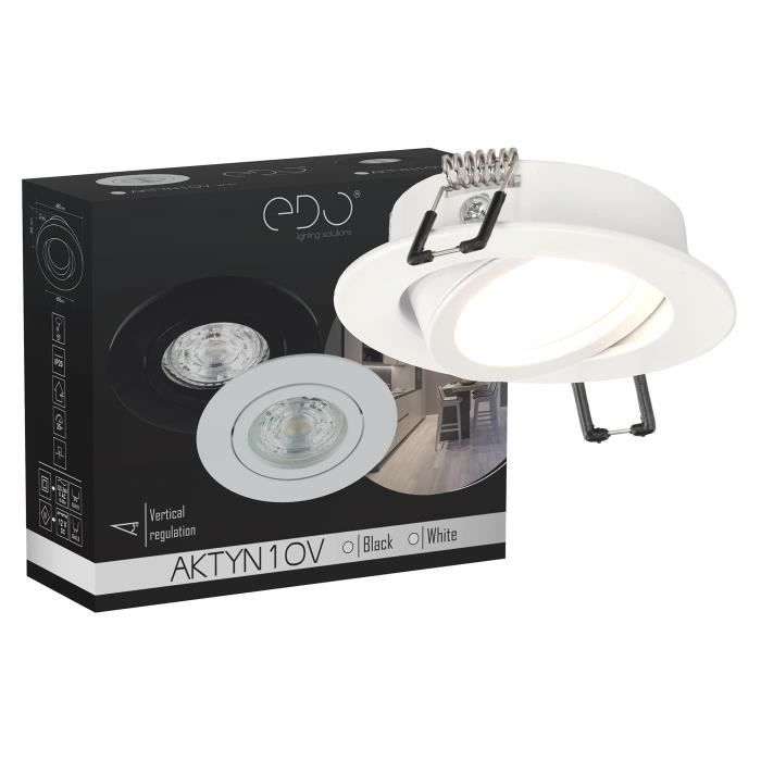 Lot De 6 Spots Encastrables LED Carrés Blancs EDO SOLUTIONS - IP20, Facile à Installer