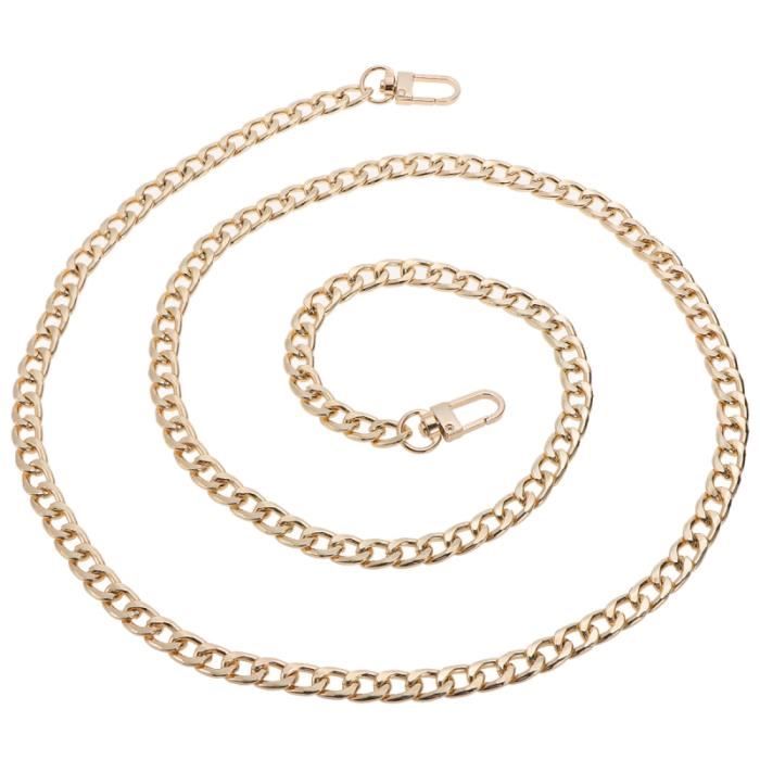 Courroie De Sac à Main Chaîne - Cuir Et Fer, Grise Et Noire, Longueur 39 Cm (neuf)