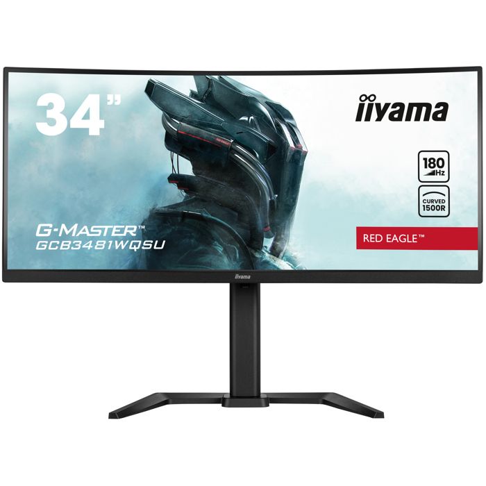 Ecran PC Gamer Incurvé - IIYAMA - 34 - UWQHD - 180Hz - Dalle VA - 03ms  - Ajustable - GCB3481WQSU-B1